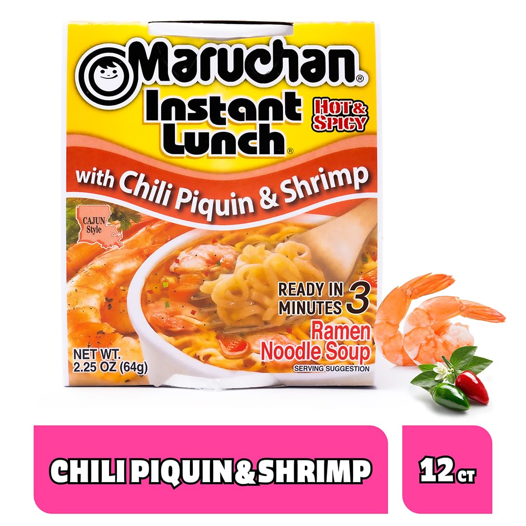 Maruchan Instant Lunch broth closeup showcasing bold spicy flavor
