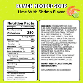 Maruchan Instant Lunch lime shrimp noodles in a cup with vibrant zest