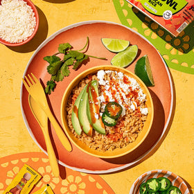 Maruchan Mexican Flavor bowl after cooking ready to enjoy in minutes.