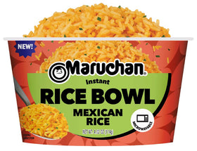 Maruchan Instant Rice Bowl Mexican Flavor packaging highlights shelf-stable convenience for busy meals.
