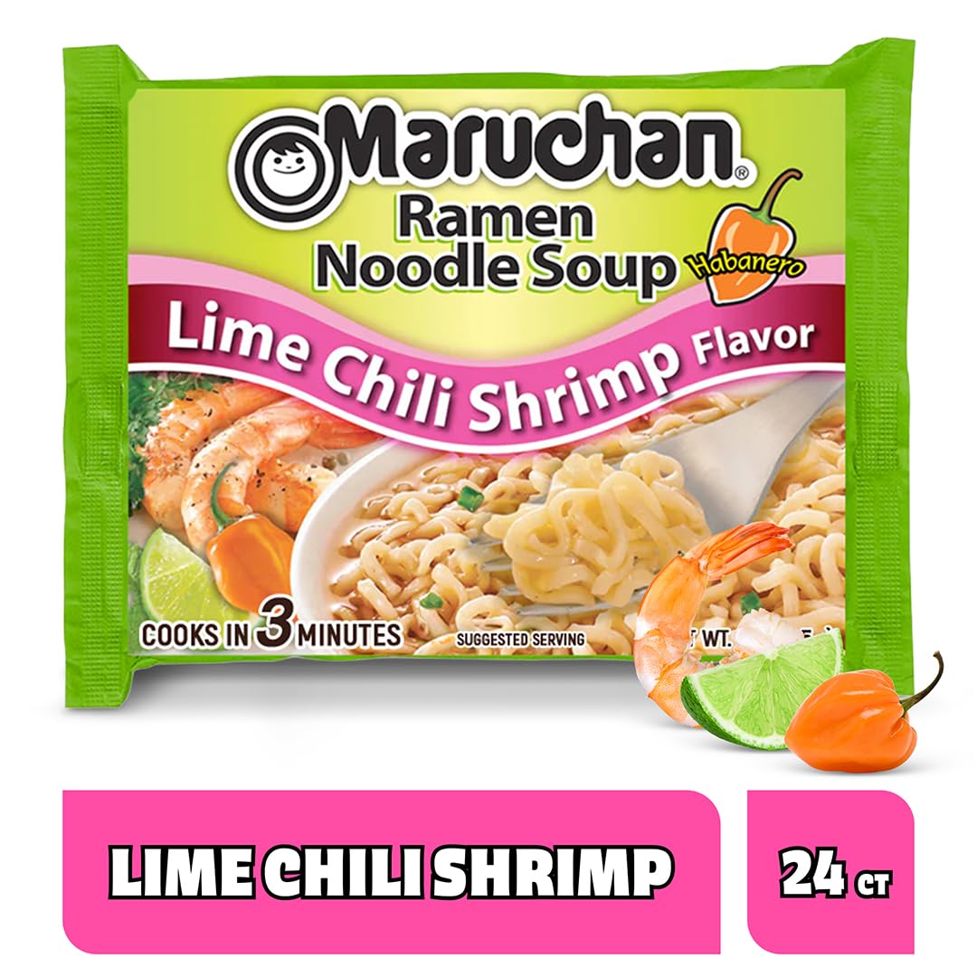 Maruchan Lime Chili Shrimp noodles cooking bowl shows fast meal for busy students