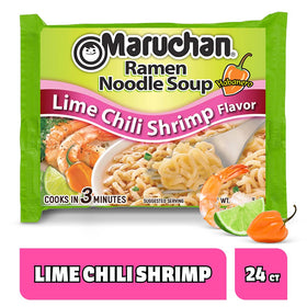 Maruchan Lime Chili Shrimp noodles cooking bowl shows fast meal for busy students