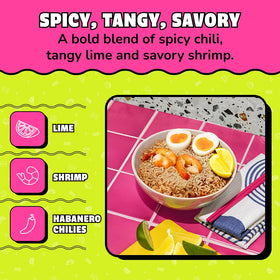 Maruchan Lime Chili Shrimp served bowl emphasizes tangy-spicy aroma and satisfying bite