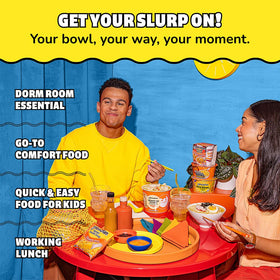 Pantry shelf with Maruchan ramen, fast weeknight solution.