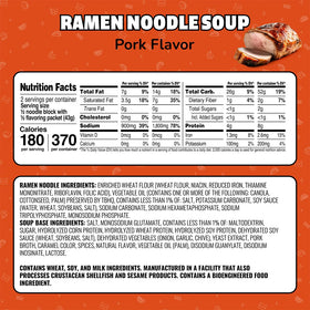 Budget-friendly Maruchan Pork Flavor ramen as a simple meal option.