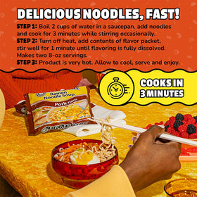 Maruchan Pork Flavor ingredients set for a personalized bowl.