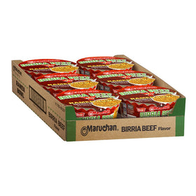 Maruchan Birria Beef ramen with toppings ready to customize, perfect dinner.