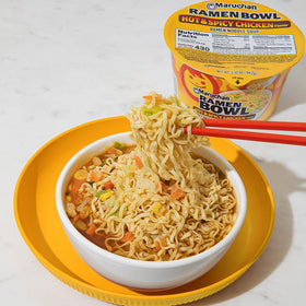 Maruchan Ramen Bowl with veggies and egg for customization.