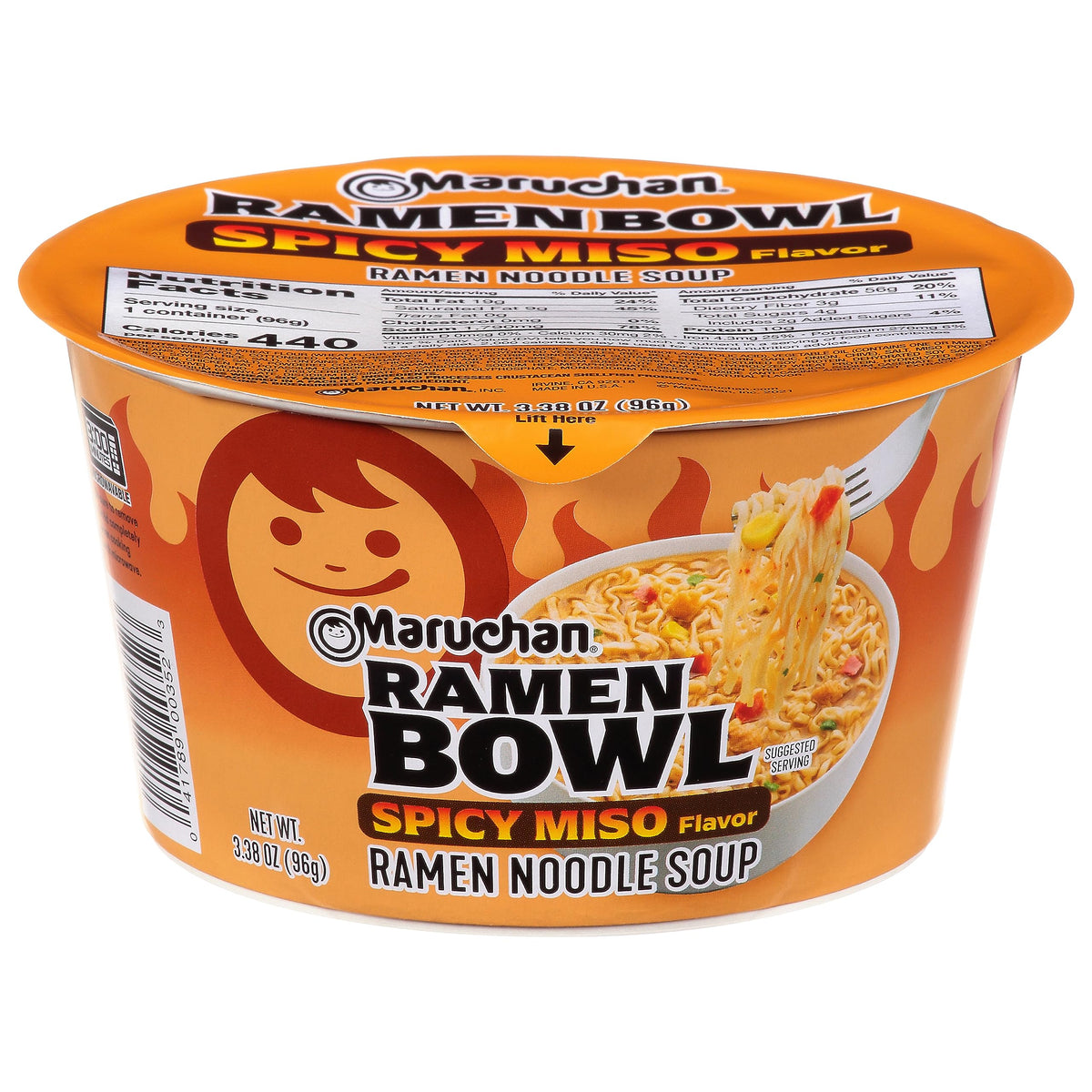 Maruchan Ramen Bowl with spicy miso broth for a quick flavorful lunch.