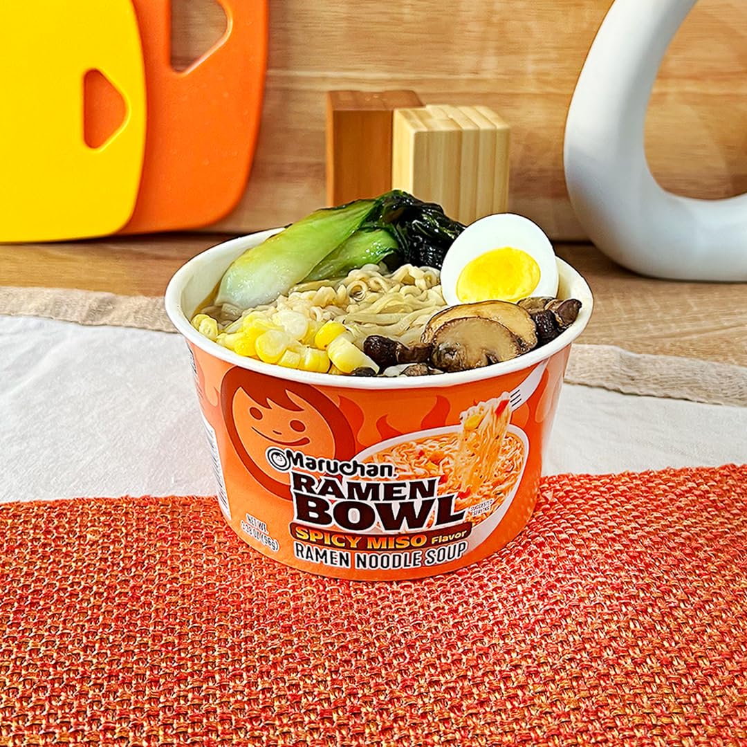 Maruchan Ramen Bowl toppings ready to customize for a personalized meal at home.