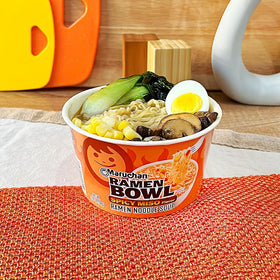 Maruchan Ramen Bowl toppings ready to customize for a personalized meal at home.