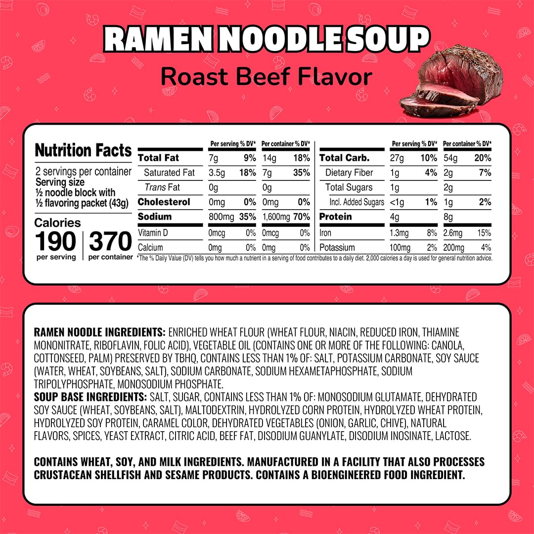 Maruchan Roast Beef flavor serving idea for quick lunch or dinner.