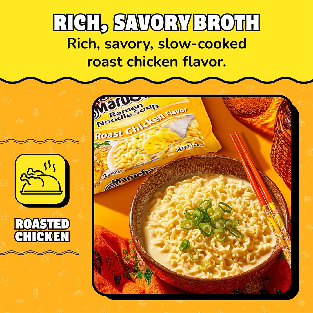 Maruchan Roast Chicken Ramen in a simmering pot for a quick meal