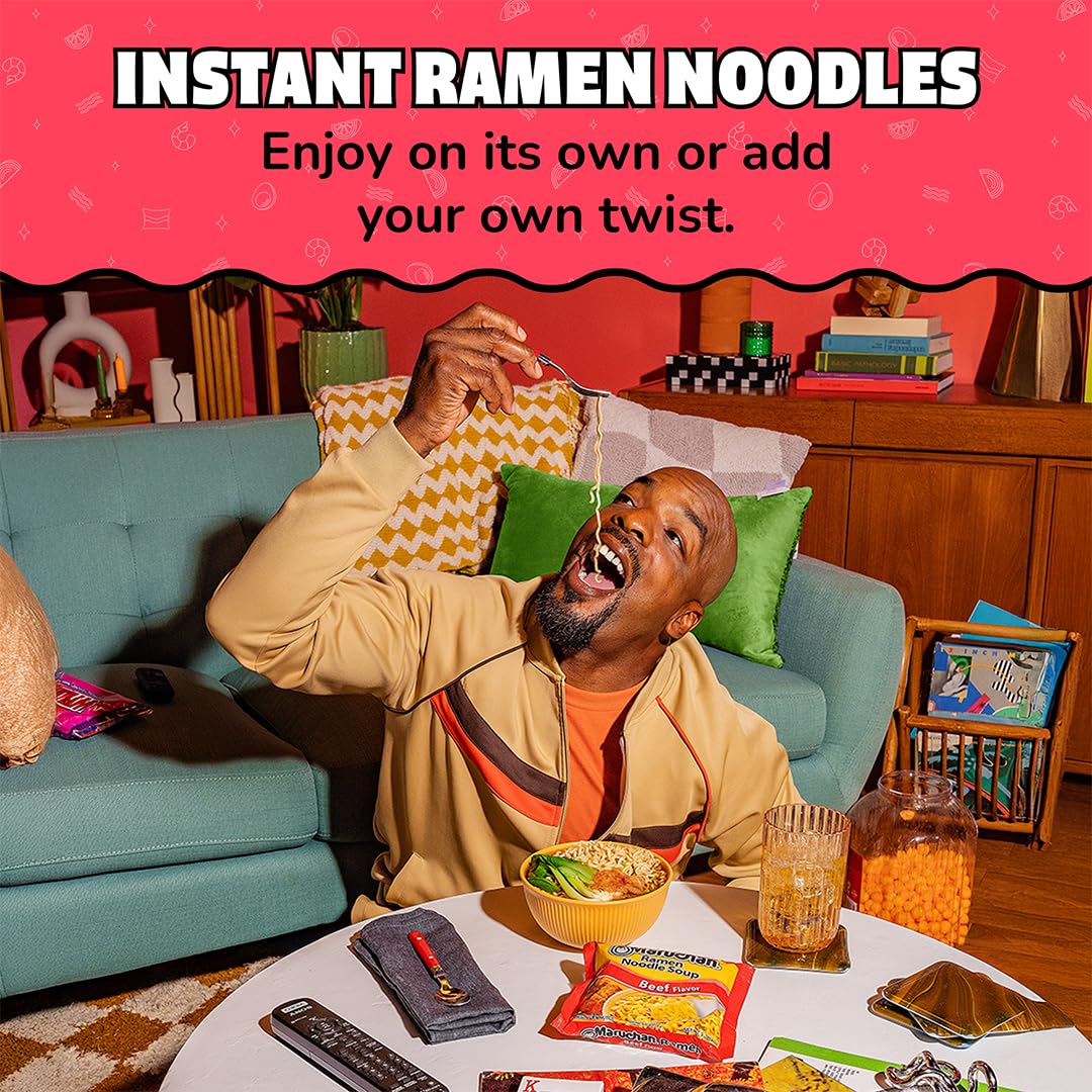 Steaming bowl of Maruchan beef ramen, inviting aroma and heartwarming flavors.
