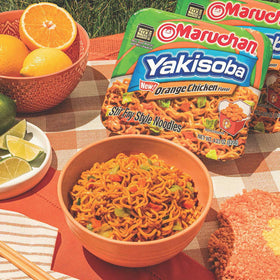 Maruchan Yakisoba 8-pack box, convenient microwavable meals.