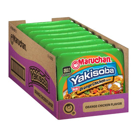 Maruchan Yakisoba orange chicken flavor bowl with saucy noodles for a quick meal.