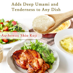 MARUFUKU Shio Koji bottle spread showing smooth paste for easy application