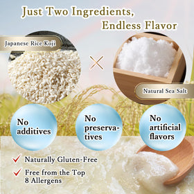MARUFUKU Shio Koji gluten-free label indicating allergy-friendly seasoning