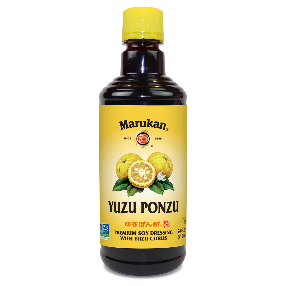 Marukan Yuzu Ponzu bottle front, gluten-free citrus glaze for dumplings