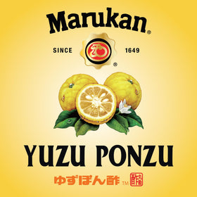 Potstickers plated with Marukan Yuzu Ponzu for dipping