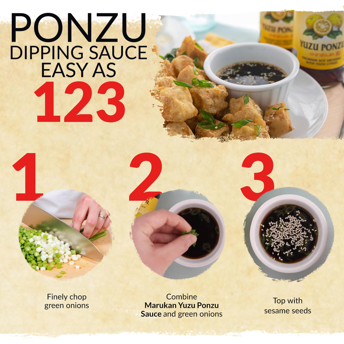 Marukan Yuzu Ponzu served with sushi for a tangy finish