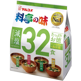 Marukome salt-reduced miso soup with 32 servings for easy meals.
