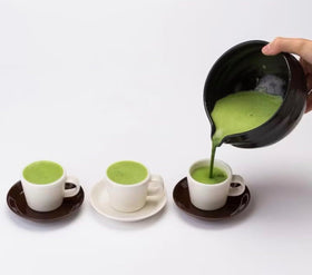 Aorashi ceremonial matcha being whisked in a bowl for a smooth, frothy cup