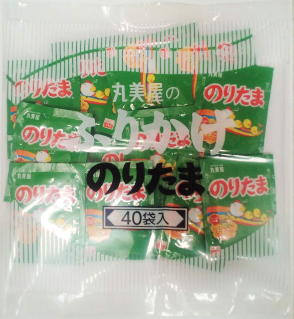 Marumiya Noritama furikake packet boosts rice flavor with savory sesame and egg hints.