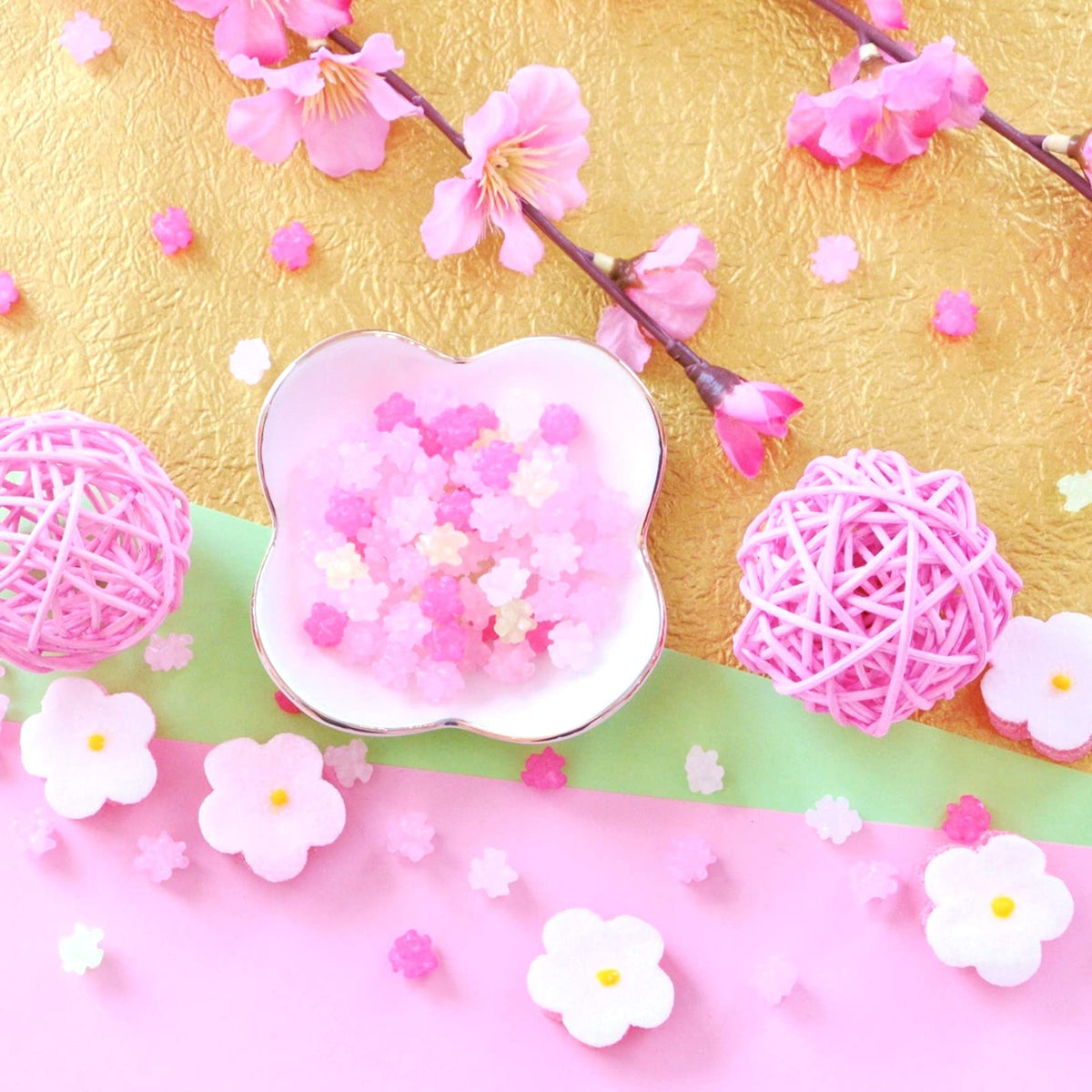 Colorful gift-ready arrangement from MARUTA Konpeito Hanatsume.