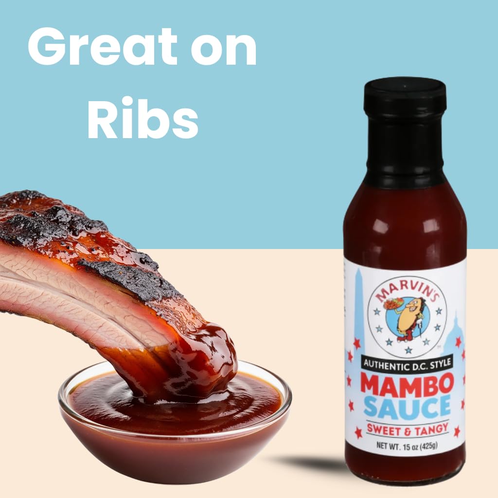 Marvin's Mambo Sauce on the grill, adding sweet-sour balance