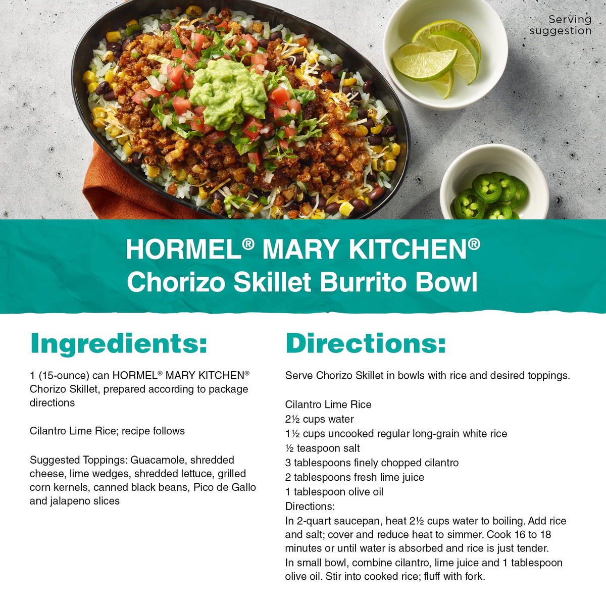 Mary Kitchen Chorizo Skillet in egg casserole setup, boosts heartiness.