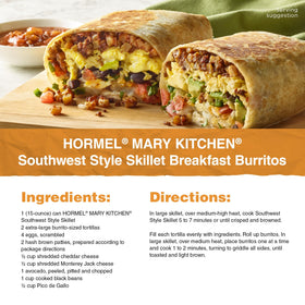 Mary Kitchen Southwest Style Skillet label-closeup notes protein per serving.