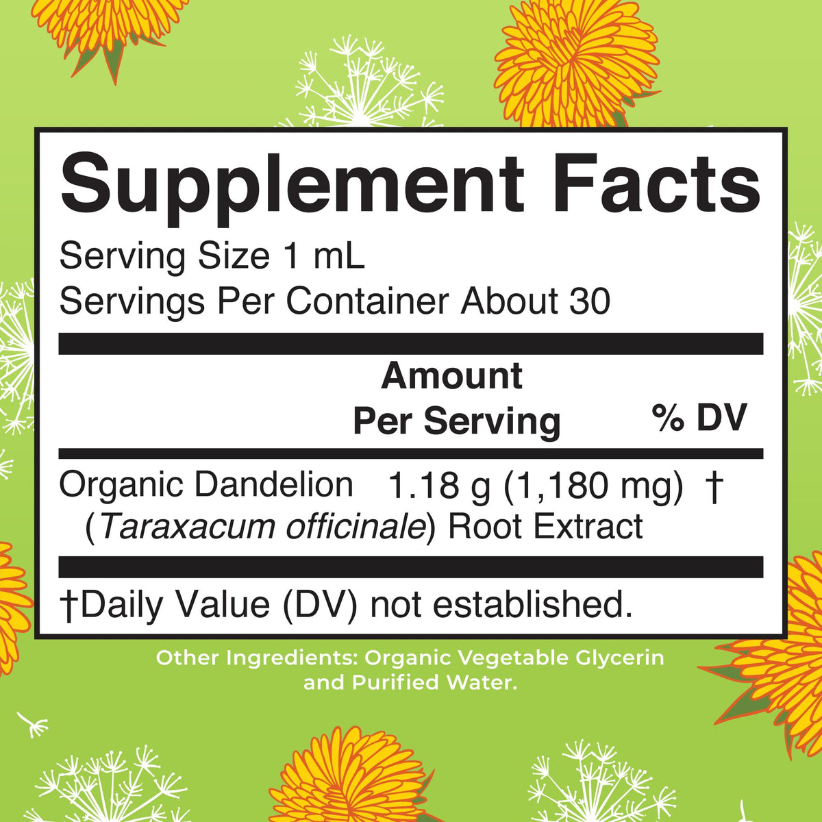 MARYRUTH'S Dandelion root liquid drops pouring for convenient daily use