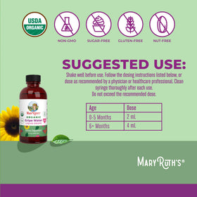 MaryRuth's Gripe Water showing fennel seed content for digestion.