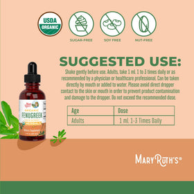 MaryRuth's fenugreek extract label detail shows clean packaging and transparency.