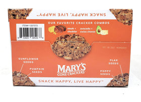 Mary's Gone Crackers organic ingredients label, highlighting gluten-free and clean ingredients.