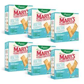 Mary's Gone Crackers Real Thin Sea Salt crackers in-pack, gluten-free crunch for snack time