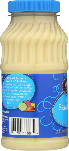 Marzetti Slaw Dressing creamy texture shown for smooth coleslaw.