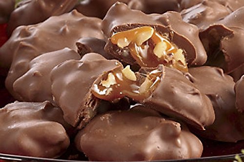 Mascot Pecan Clusters with caramel centers, perfect for sharing at gatherings.