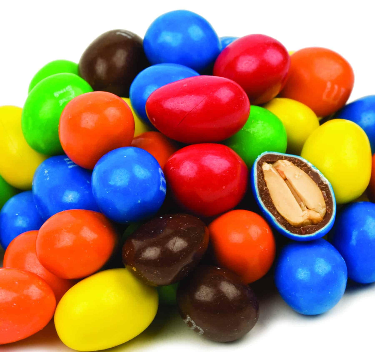 Mashbox M&M Peanut Chocolate candies in a 2 lb bag; colorful shells boost party snack appeal.