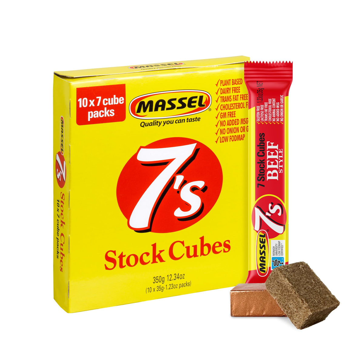 Massel Beef Style Bouillon Cubes pack for quick plant-based broth base.