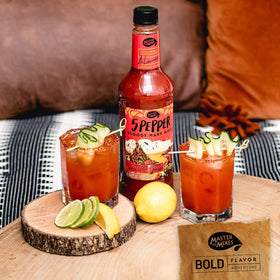 Three-pack box of Master of Mixes 5 Pepper Bloody Mary mix for gifting.