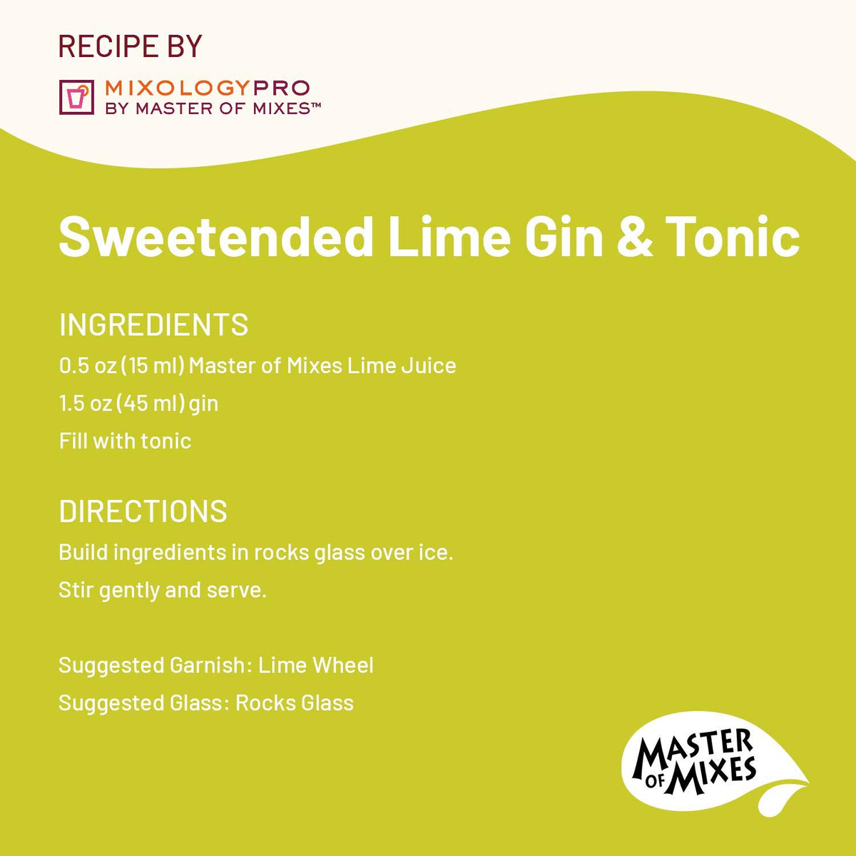 Master of Mixes 375ml packaging ensures safe shipping and stocking.