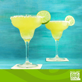 Ready-to-serve Margarita with Master of Mixes BigBucket and tequila nearby