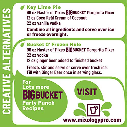 Tequila bottle paired with Master of Mixes BigBucket Margarita mix