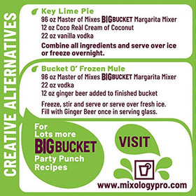 Tequila bottle paired with Master of Mixes BigBucket Margarita mix