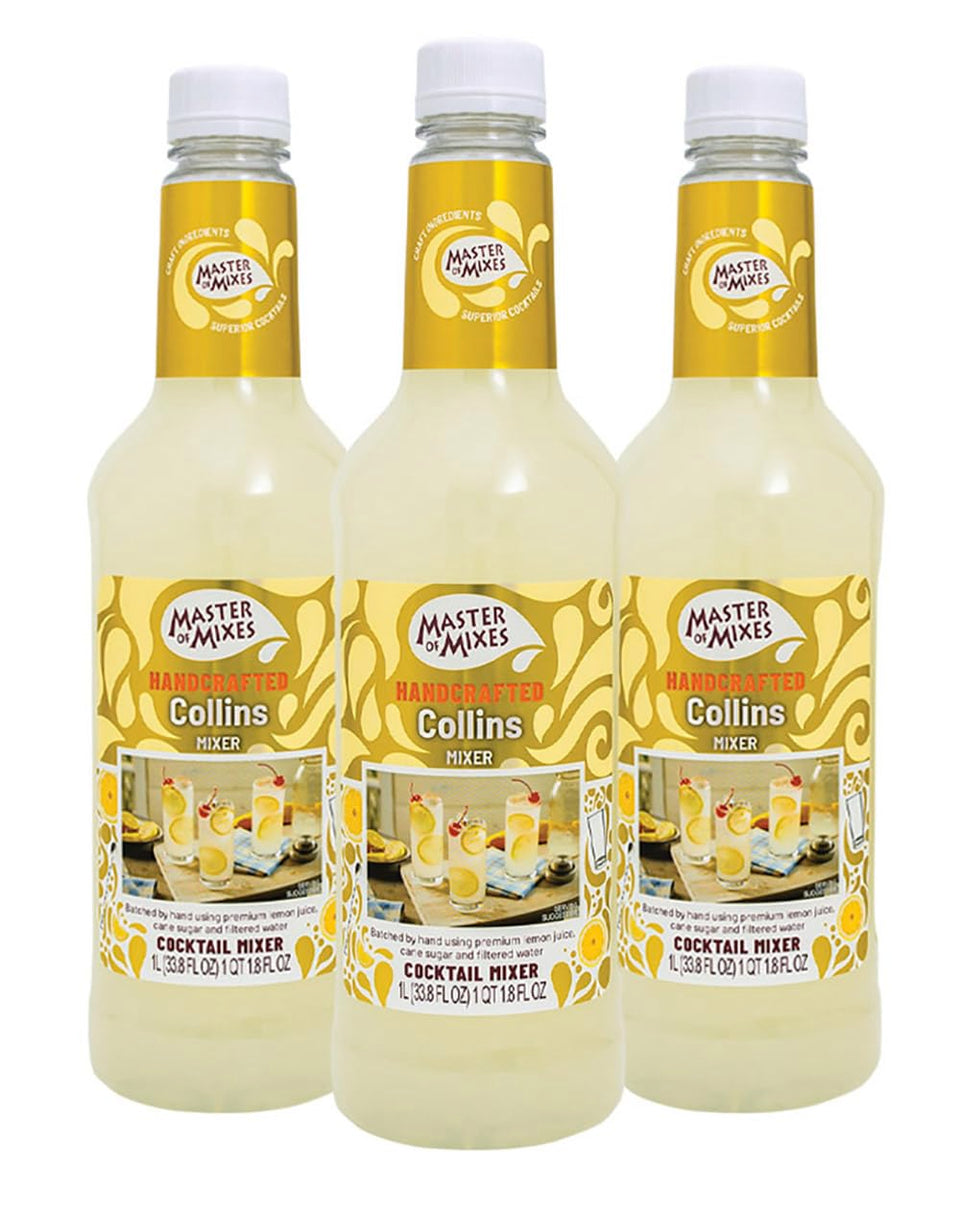 Master of Mixes Collins Drink Mix 1L bottle enables quick, consistent cocktails.
