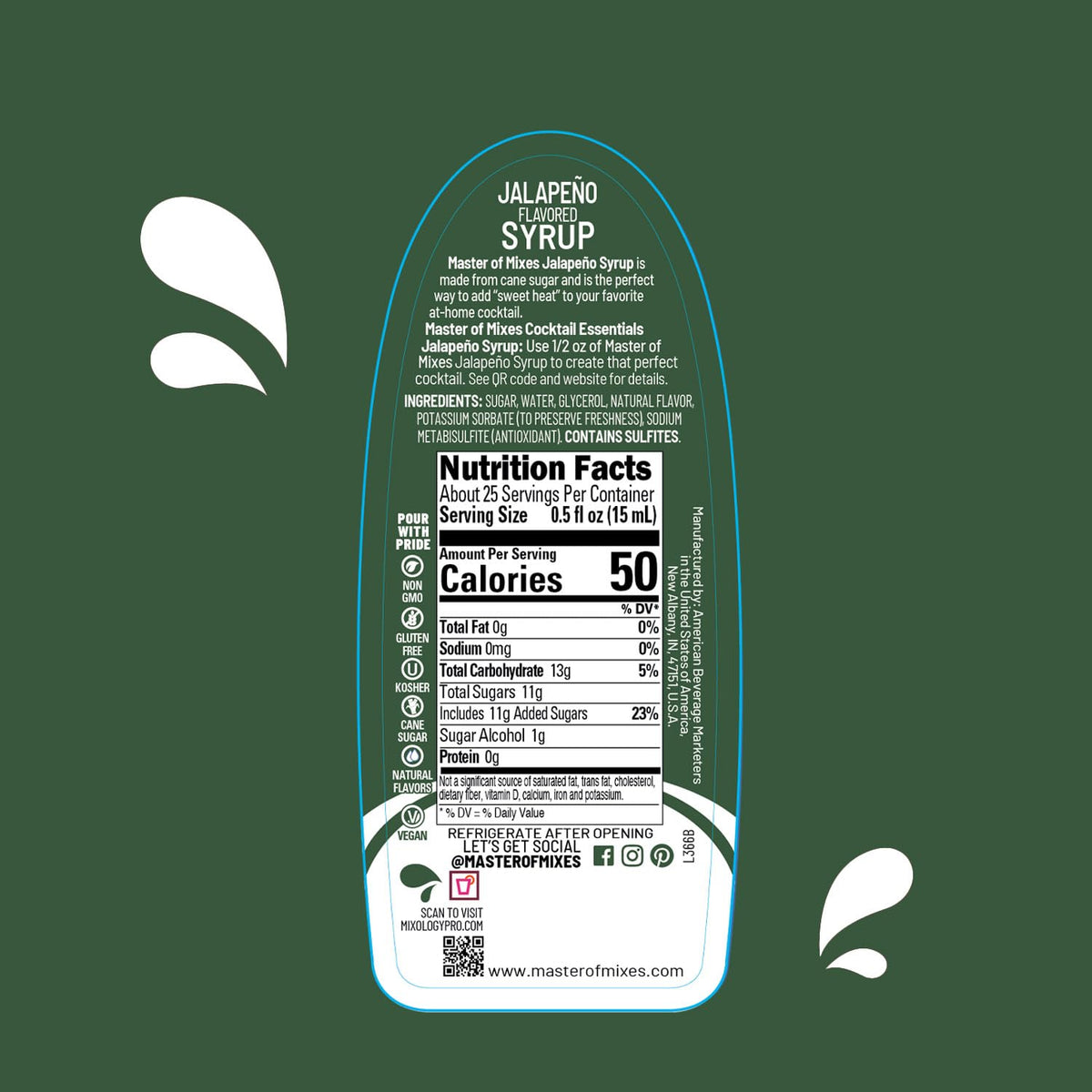 Close-up of the label highlighting premium, crystal-clear formula for smooth pours.