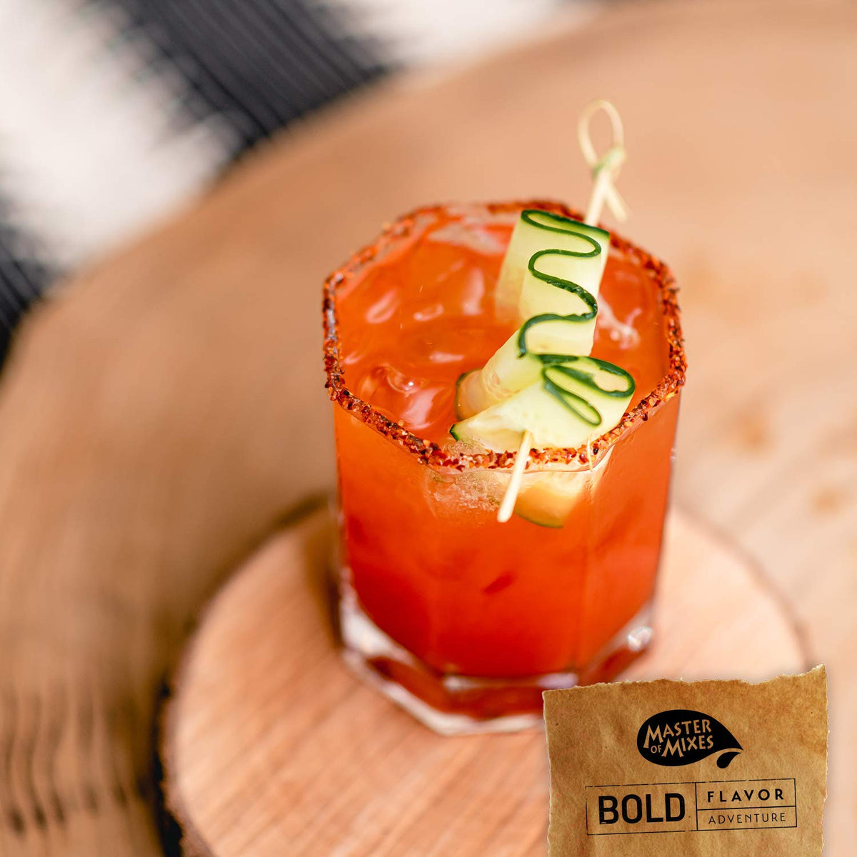 Master of Mixes Loaded Bloody Mary ingredients close-up show bold, fresh flavors.