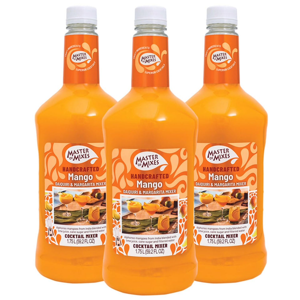 Master of Mixes Mango Daiquiri bottle highlights tropical flavor for easy home cocktails.